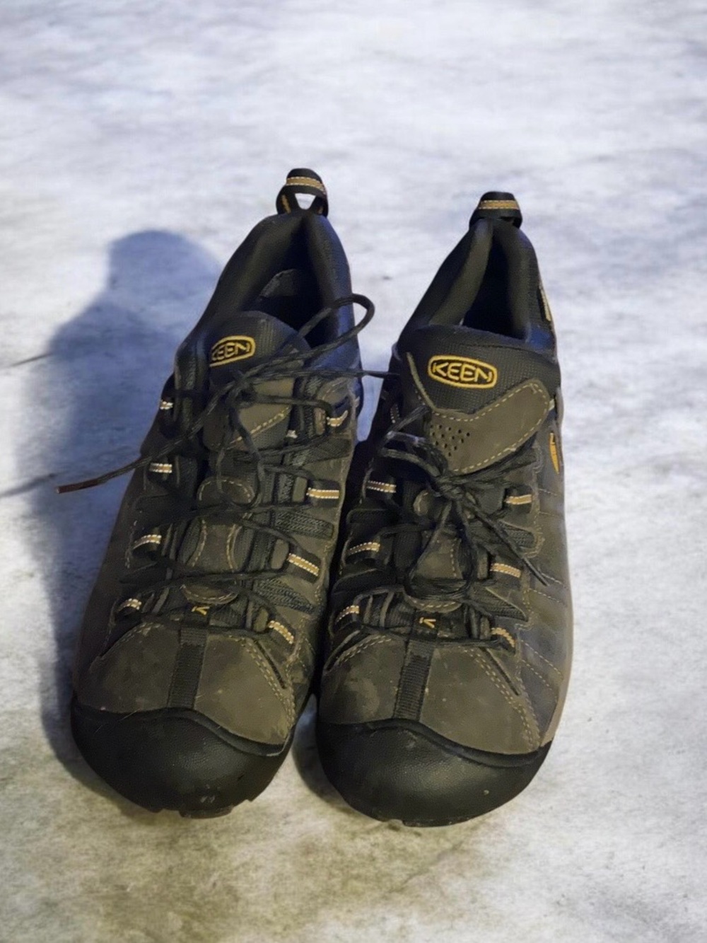 KEEN Men's Black Gray Brown Athletic Waterproof Hiking Shoes Sz 13 US 47 EU EUC